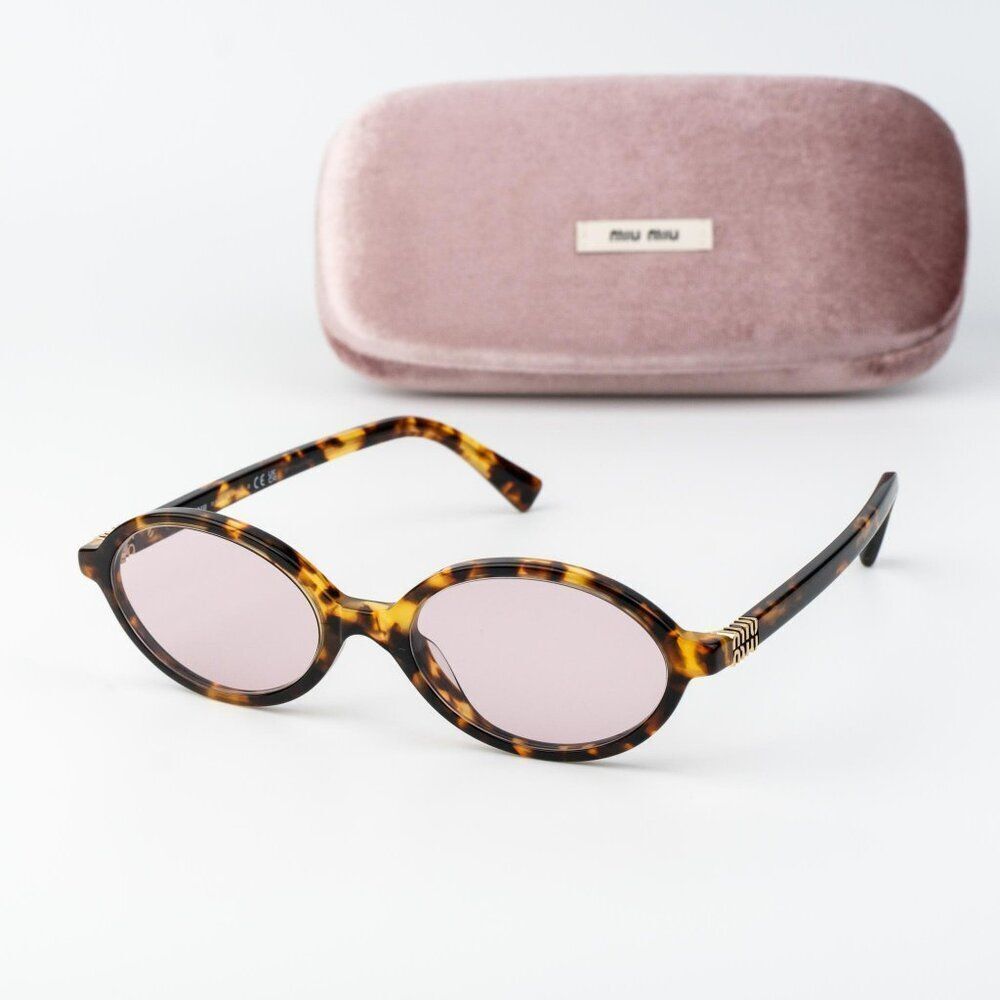 Miu Miu REGARD Women Sunglasses Honey Havana Pink MU04ZS 14L4I0 NEW AUTHENTIC